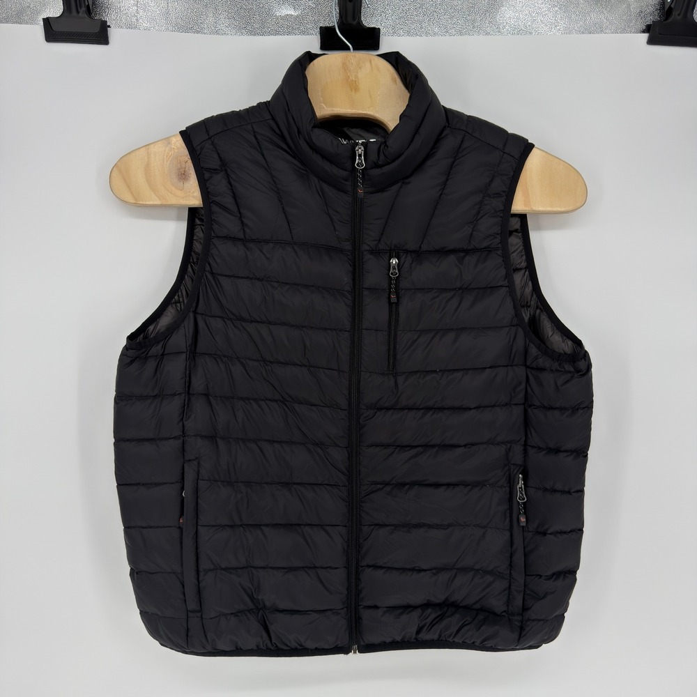 Hawke & Co Sport Mens XL Black Puffer Vest Duck Down Fill Quilted Full Zip